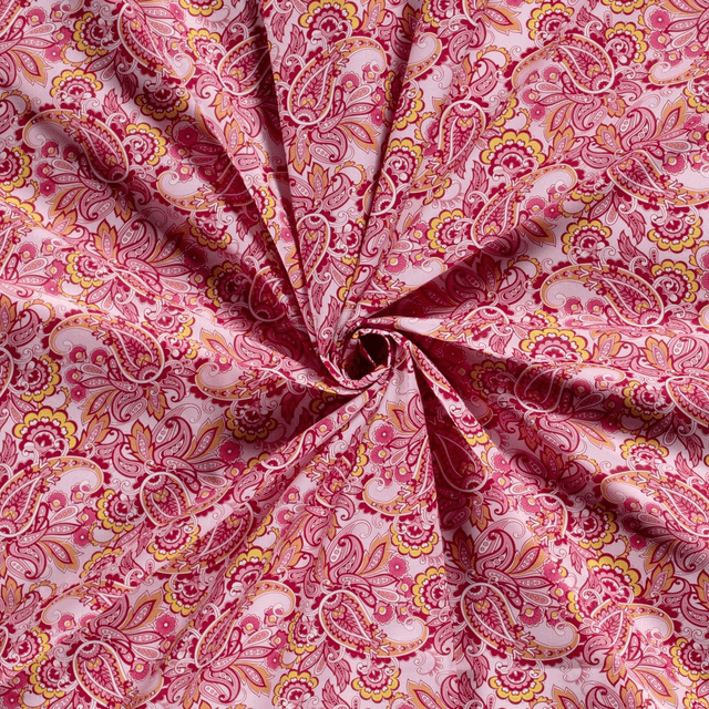 Popeline paisley rose