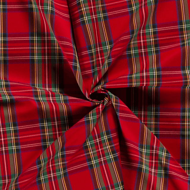 Gabardine Ecossais rouge