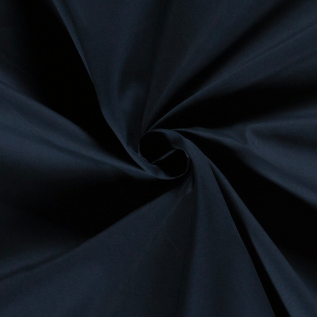 Popeline unie Bleu Espace