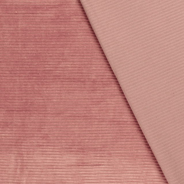 Velours stretch Vieux Rose