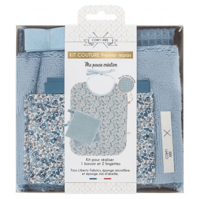 1er repas bleu - Bavoir et Lingettes