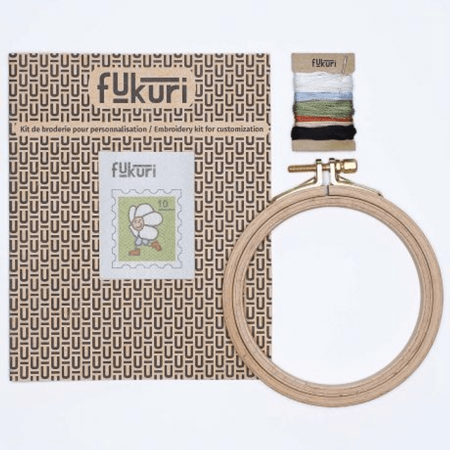 Kit broderie custo Timbre Fleur - Fukuri