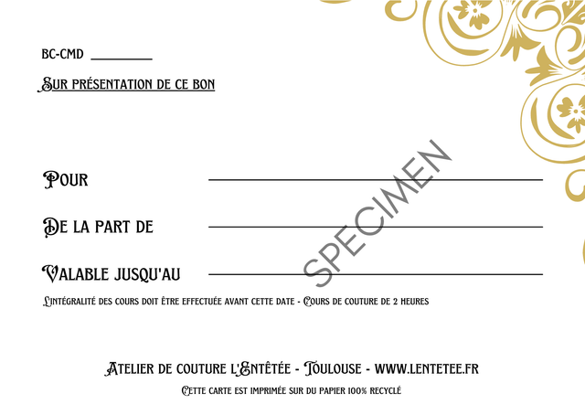 Bon cadeau 1 cours