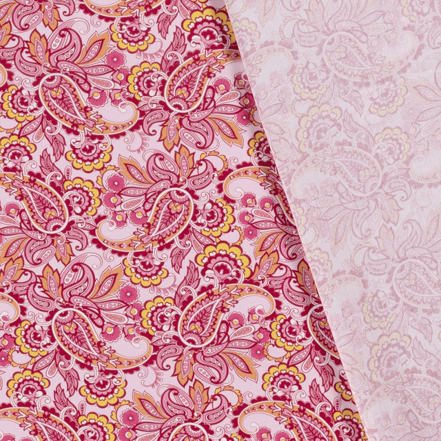 Popeline paisley rose