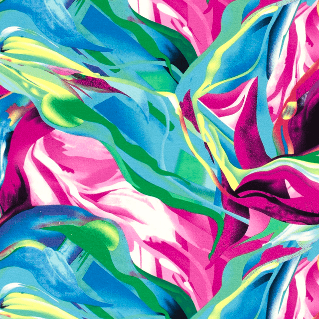 Jersey viscose abstrait multicolore