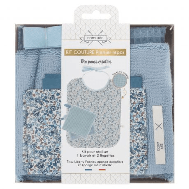 1er repas bleu - Bavoir et Lingettes